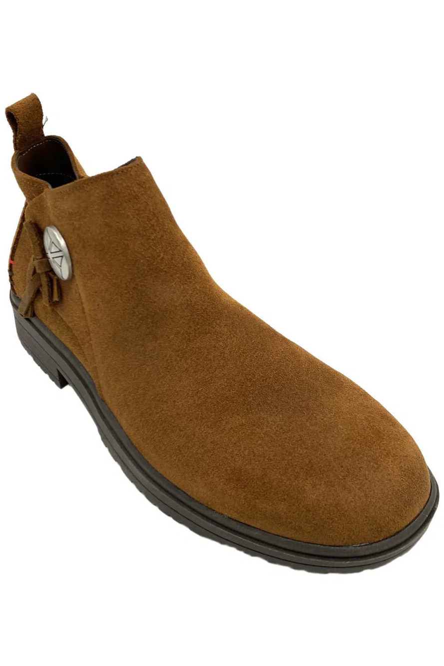 Minnetonka Women's Joyelle Ankle Bootie Brown/Multi Suede - Medium